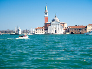 Fototapeta na wymiar San Giorgio Maggiore in Venice Italy. Church on the water, Itay. Italian famous place.