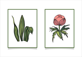 Vector illustration of field plants. Freehand drawing