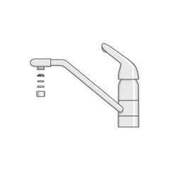 ステンレス製の水道の蛇口、部品、キャップ、構造、キッチン