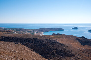 Fototapeta na wymiar Crete, Xerokampos coast viewpoint one of the most remote areas of the island. Lasithi Province, Greece 