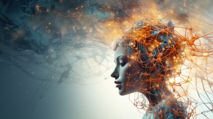 Mental Circuitry: Abstract representation of the intricate connections within the human mind, reflecting the intersection of mental health and technology | generative AI