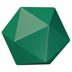 Green icosahedron 3D