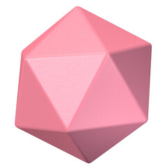 Pink icosahedron 3D
