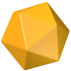 Yellow icosahedron 3D