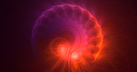 3D rendering abstract valentine red fractal light background