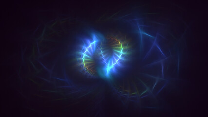 Obraz premium 3D rendering abstract multicolor fractal light background