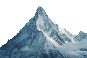 Cloudy mountain peak Isolated on transparent background