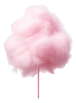 Sweet pink cotton candy isolated.