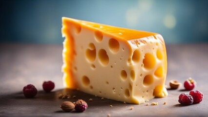 Various types of cheese. Generated with AI