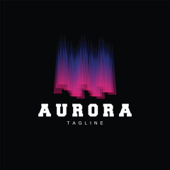 Aurora Logo, Sky Nature Landscape Design, Symbol Vector Illustration Template