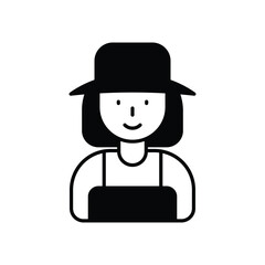 Farmer icon vector stock illustration.