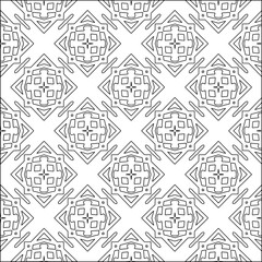 Stylish texture with figures from lines.Abstract geometric black and white pattern for web page, textures, card, poster, fabric, textile. Monochrome graphic repeating design. 