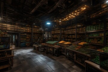 Naklejka premium Market place, generated using AI