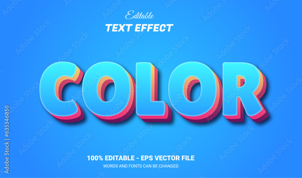 Canvas Prints color editable 3d text effect