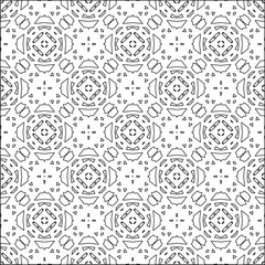 Vector pattern with symmetrical elements . Modern stylish abstract texture. Repeating geometric tiles from striped elements.Black and white pattern.