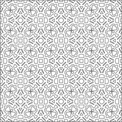 Vector pattern with symmetrical elements . Modern stylish abstract texture. Repeating geometric tiles from striped elements.Black and white pattern.
