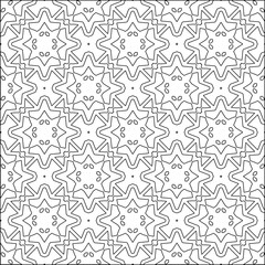 Vector pattern with symmetrical elements . Modern stylish abstract texture. Repeating geometric tiles from striped elements.Black and white pattern.