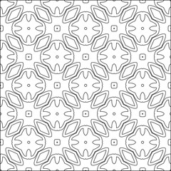 Vector pattern with symmetrical elements . Modern stylish abstract texture. Repeating geometric tiles from striped elements.Black and white pattern.
