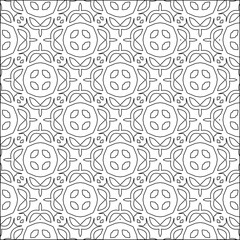 Vector pattern with symmetrical elements . Modern stylish abstract texture. Repeating geometric tiles from striped elements.Black and white pattern.
