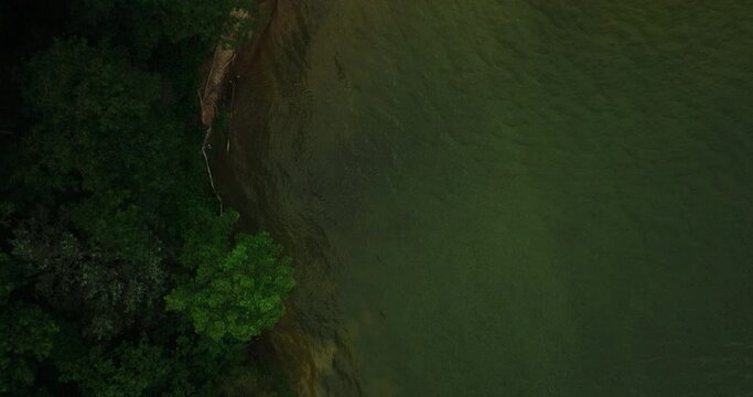 Overhead View Of Forest And Percy Priest Lake In Long Hunter State Park, Hermitage, Tennessee, USA. - aerial