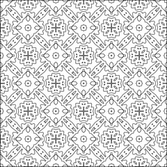 Vector pattern with symmetrical elements . Modern stylish abstract texture. Repeating geometric tiles from striped elements.Black and white pattern.