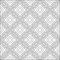 Vector pattern with symmetrical elements . Modern stylish abstract texture. Repeating geometric tiles from striped elements.Black and white pattern.