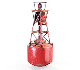 Watchkeeper buoy on a neutral background, 3D rendering, illustration