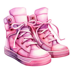pink shoes isolated clipart, watercolor, clip art, water color