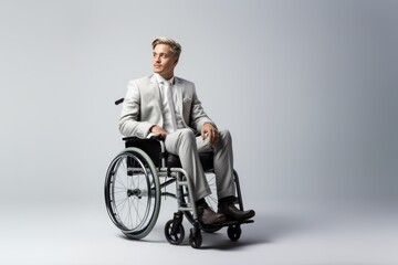 Handsome handicapped man studio shot.