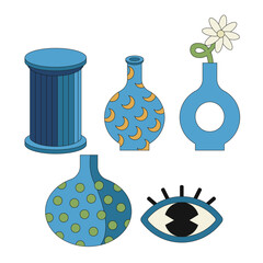 Creative Vase Surreal Pattern Element Set Illustration