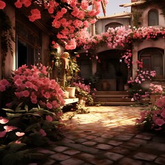 Fototapeta na wymiar Pink Flower Garden