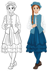 Beautiful Woman in Vintage Outfit