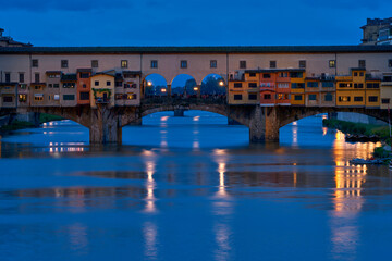 The Old Bridge of Florence in blue hour