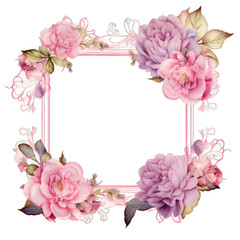 Flower Frame. Transparent Inside and Background