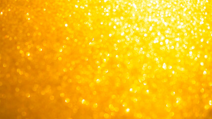 Bokeh Gold Glister Light Abstract Background, Dark Dust Christmas Shine Yellow Party Effect Sparkle