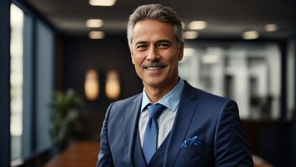 A professional man posing in a formal attire for a portrait photograph