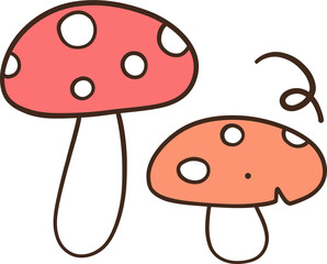 Autumn planners Mushroom illustration
