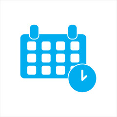 calendar with clock icon vector illustration symbol