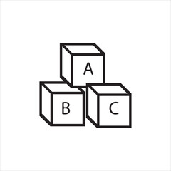 kids playing cubes icon vector illustration symbol