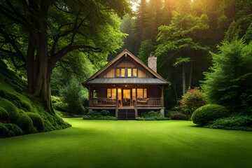Beautiful Home With Green Grass Yard