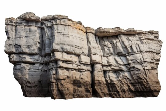 Rock Cliff Isolated On White Background