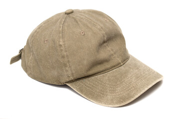 khaki cap isolated on white background