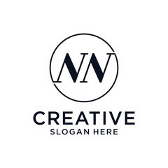 Abstract letter N N logo design template