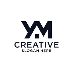 Abstract letter Y M logo design template