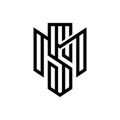 Modern Futuristic Initial Letter MS SM Logo Template