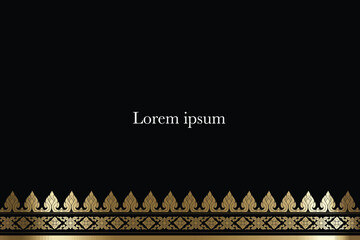 Thai art luxury banner, background pattern decoration for printing, fabrice, web, poster, banner, and card concept vector illustration