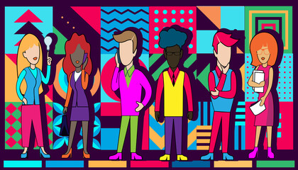 LGBTQ or a group of people of different genders. flat idea and concept think creativity modern  design  vector.