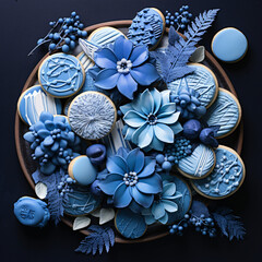Obraz na płótnie Canvas Delicious Blue cookies arrangement