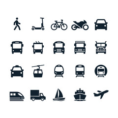 Transportation simple icons