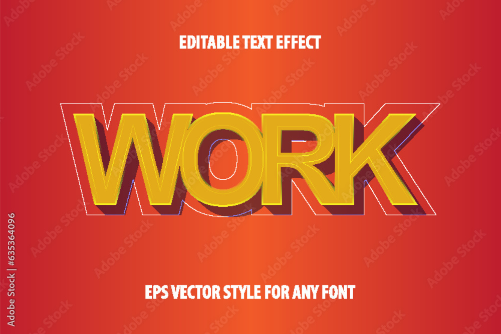 Poster editable nifty text effect with shadow and outline in retro style